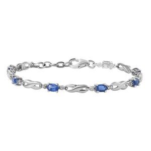 Kashmir Kyanite Bracelet in Rhodium over Sterling Silver 6.5”